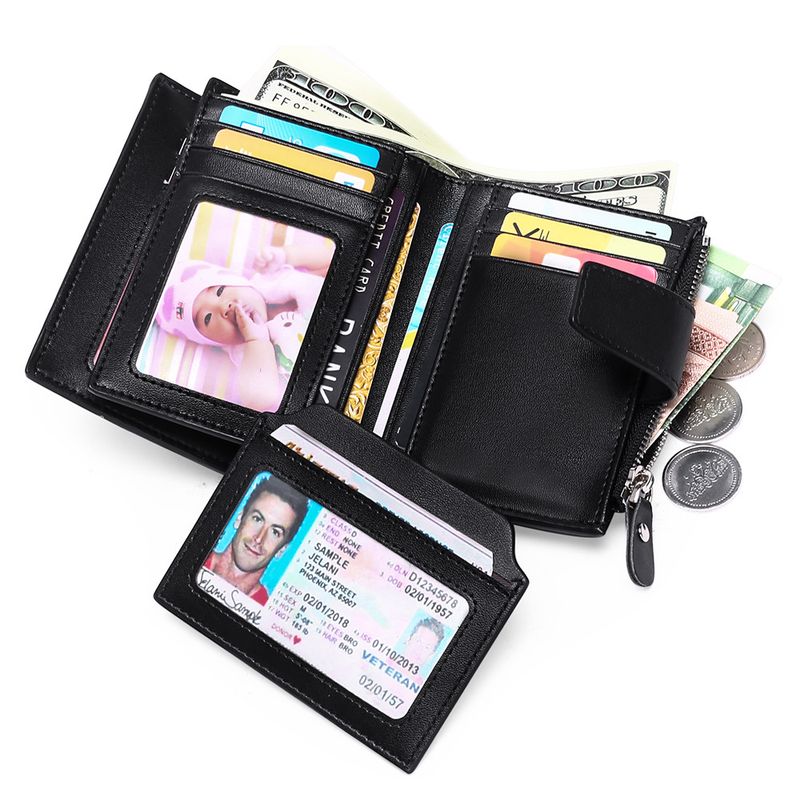 Men's Wallet Short Leather Wallet Top Layer Cowhide Fashion Leisure Wallet Driver's License Wallet_voghion.com