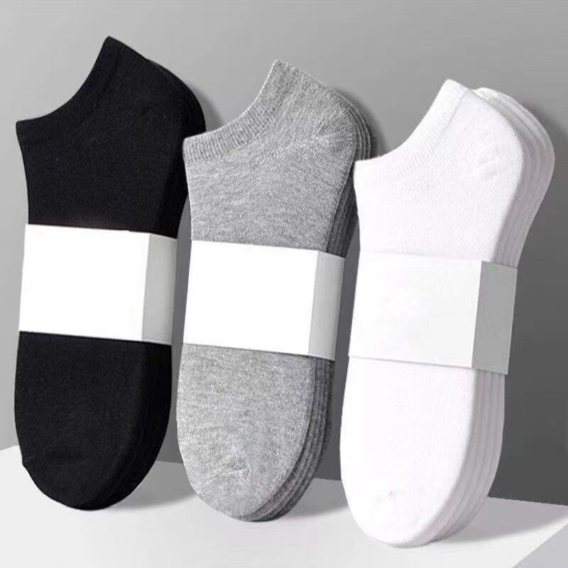 Calcetines unisex en blanco y negro, calcetines cortos para correr a granel, calcetines absorbentes de sudor y desodorantes para las cuatro estaciones para hombre, calcetines para barcos de asistencia al por mayor_voghion.com
