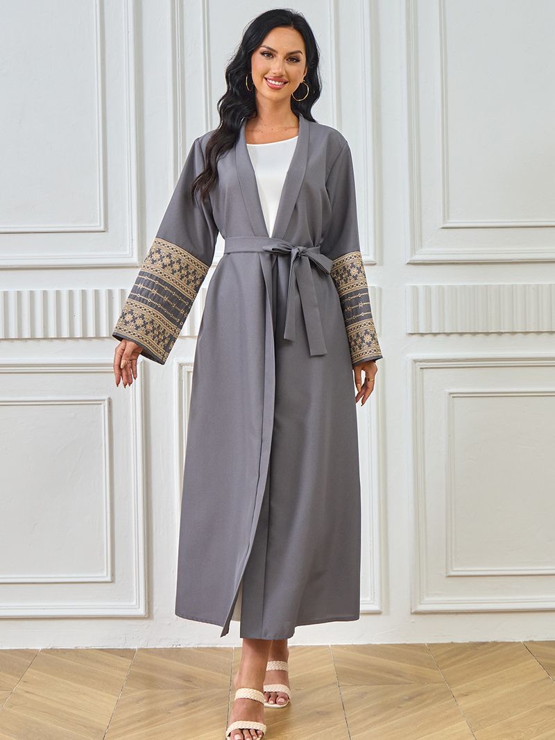 Sieviešu apģērbs Abaya Tuvo Austrumu musulmaņu modes elegants kardigans izšūta kleita sieviešu halāts_voghion.com