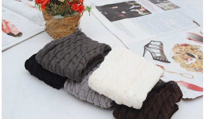 Grobe Wollsocken, Beinwärmer, gestapelte Socken im koreanischen Stil, gestrickte Beinabdeckungen für Herbst und Winter, grenzüberschreitende, achtstellige, gedrehte Beinschutzstiefel_voghion.com