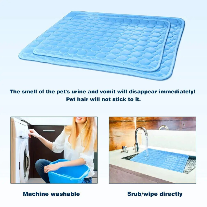 Tapis rafraîchissant pour animaux de compagnie, couverture douce de glace d'été, coussin de lit pour chien et chat, coussin de canapé Portable, Tour Camping Yoga, accessoires de couchage pour animaux de compagnie_voghion.com