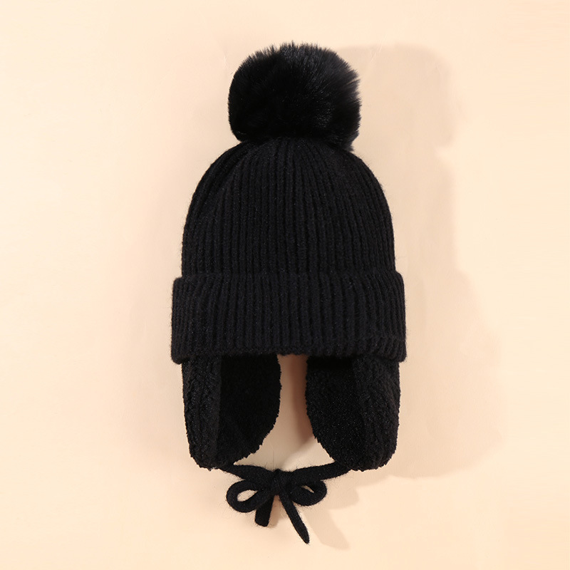 Abbigliamento per bambini Cappello per bambini lavorato a maglia Protezione per le orecchie del bambino e cappello in filo soffice_voghion.com