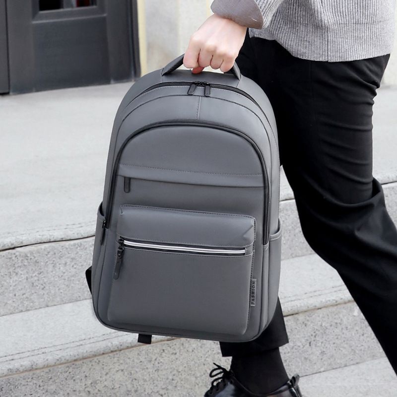 Mochila clásica negra de tela Oxford, estilo universitario, impermeable, ligera, multicapa, de gran capacidad, moderna, para mujer._voghion.com