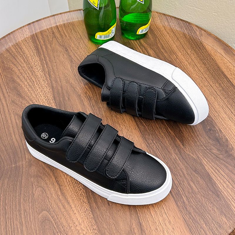 Unbeatable Quality Suit Board Magic Buckle Couple Style, Three Straps, Student Skateboard Men's Casual Small White Flat Shoes, Women's_voghion.com