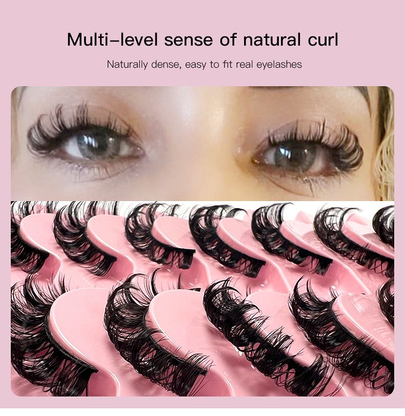 False Eyelashes 10 Pairs Of Russian Large Volume Natural Chemical Fiber Curling Eyelashes Thick Natural_voghion.com