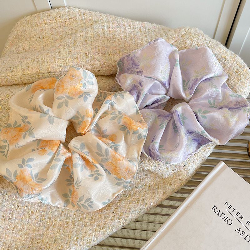 Ricci per capelli da donna con stampe estive, elastici per coda di cavallo con piccoli fiori di alta qualità, nuovi accessori elastici per capelli freschi_voghion.com