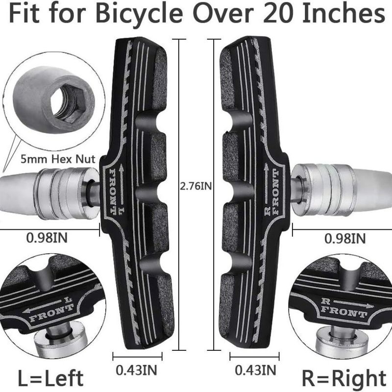 Lot de 2/4/8 plaquettes de frein en V pour vélo de montagne, système de freinage universel durable, accessoires de cyclisme en acier inoxydable_voghion.com