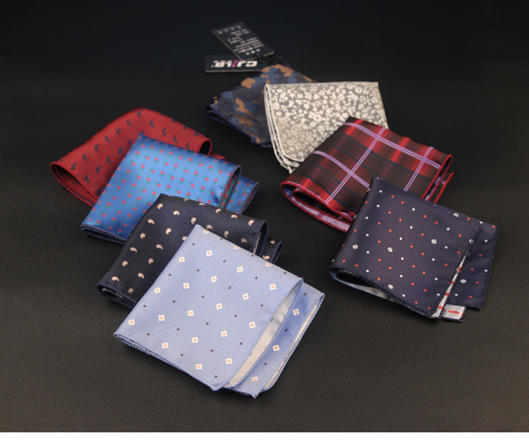 Men's 6cm polyester tie pocket square two-piece suit Korean fashion business groom's square scarf 1200 stitches polyester_voghion.com