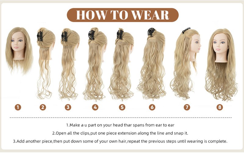 16 darabos műhaj paróka szett, női hosszú göndör haj, magas hőmérsékletű matt selyem póthaj_voghion.com