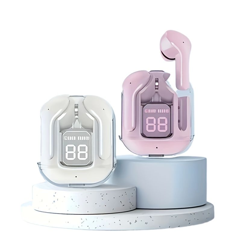 Kabellose Kopfhörer LED-Digitalanzeige In-Ear-Kopfhörer Kabellose kompatible Ohrhörer mit Mikrofon_voghion.com