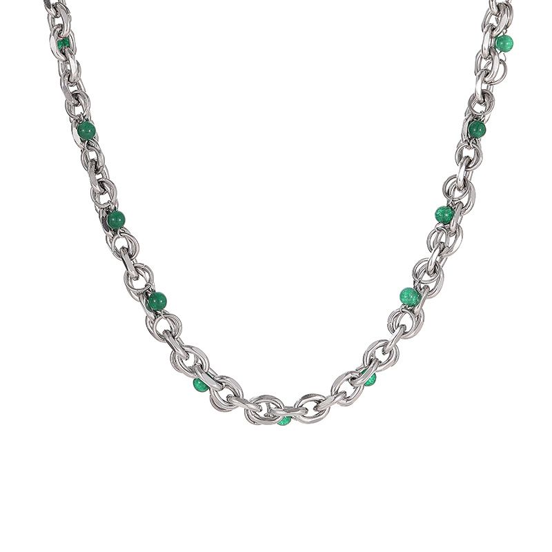 Ins Hip Hop Schmuck Design Titan Stahl Perle Halskette Edelstahl Pullover Kette Weibliche High-End-Halskette_voghion.com