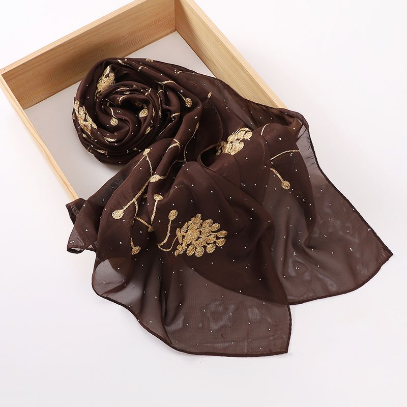 Foulard décoratif en mousseline de soie brodée de diamants pour femme, hijab Hui, fil, offre spéciale_voghion.com