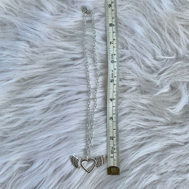 Necklaces Thick silver heart shaped hook necklace_voghion.com