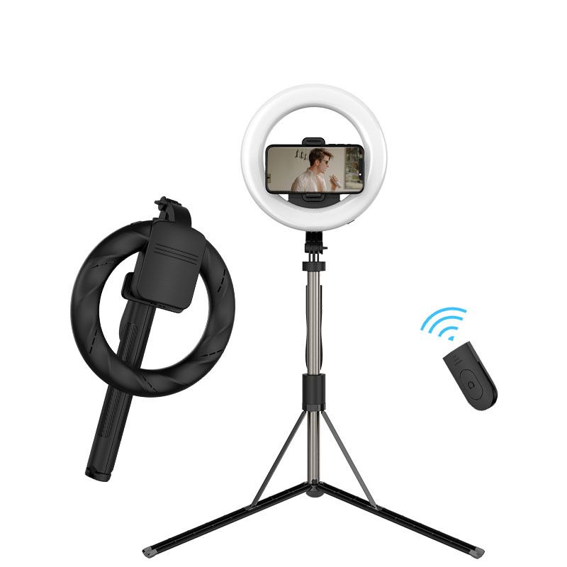 Selfie Stick Bluetooth senza fili Otturatore remoto portatile Treppiede da 160 cm con luce LED ad anello da 8 pollici per fotografia Android_voghion.com