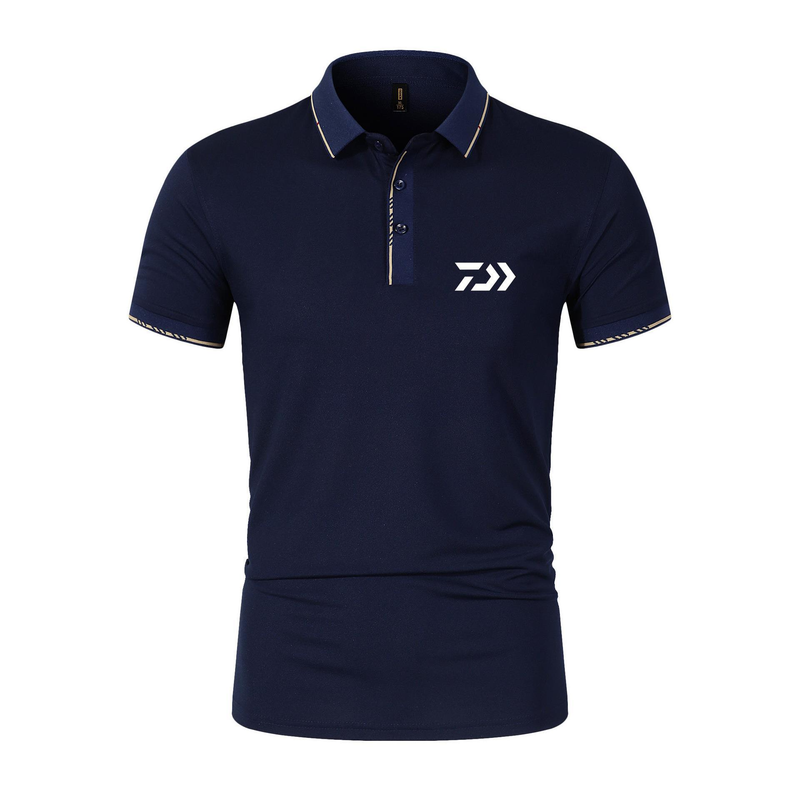 Polo shirt herre kortærmet revers top 2023 nyt trendy mærke ensfarvet enkel og slim fit is silke print T-shirt_voghion.com