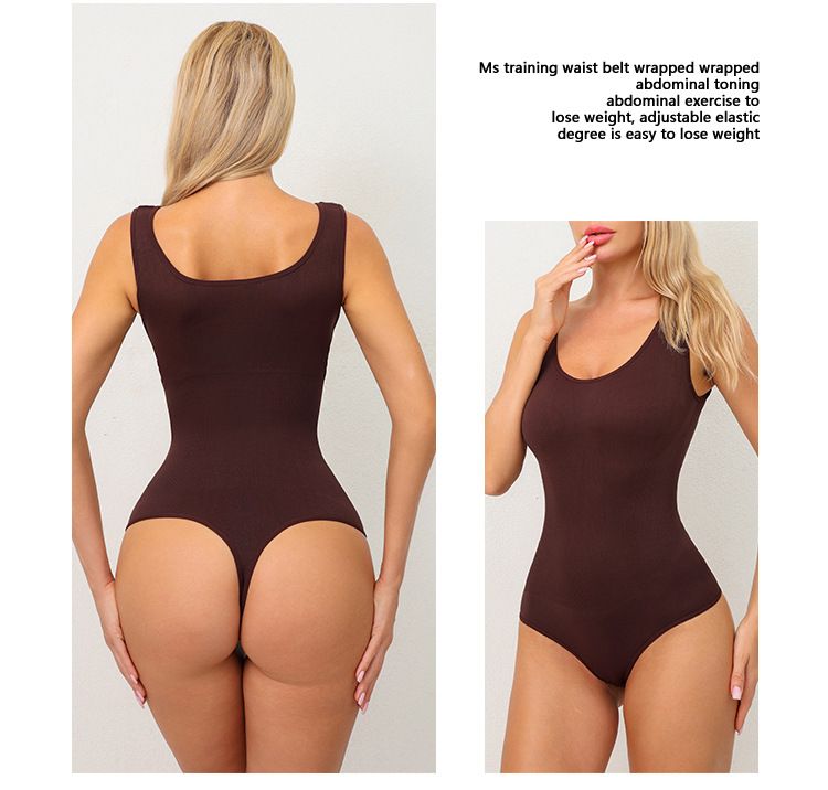 Foreign Trade Large Size Seamless One-piece Shapewear Women's T-string Belly Pants Corset Slimming Corset One-piece Vest_voghion.com