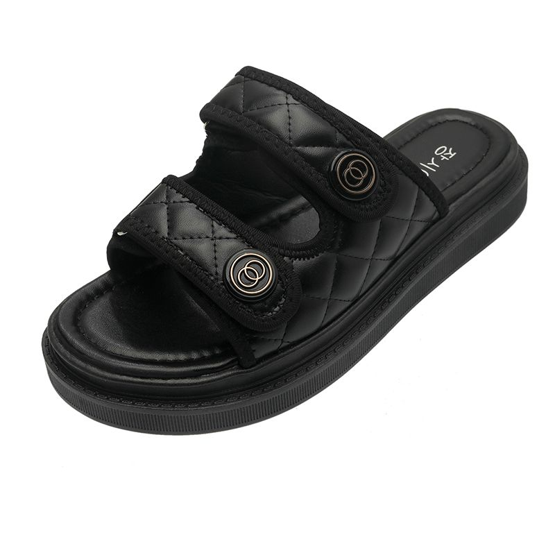 Xiaoxiangfeng sandálias 2024 novo verão estilo de fadas plataforma sola grossa aumento velcro sapatos femininos romanos_voghion.com