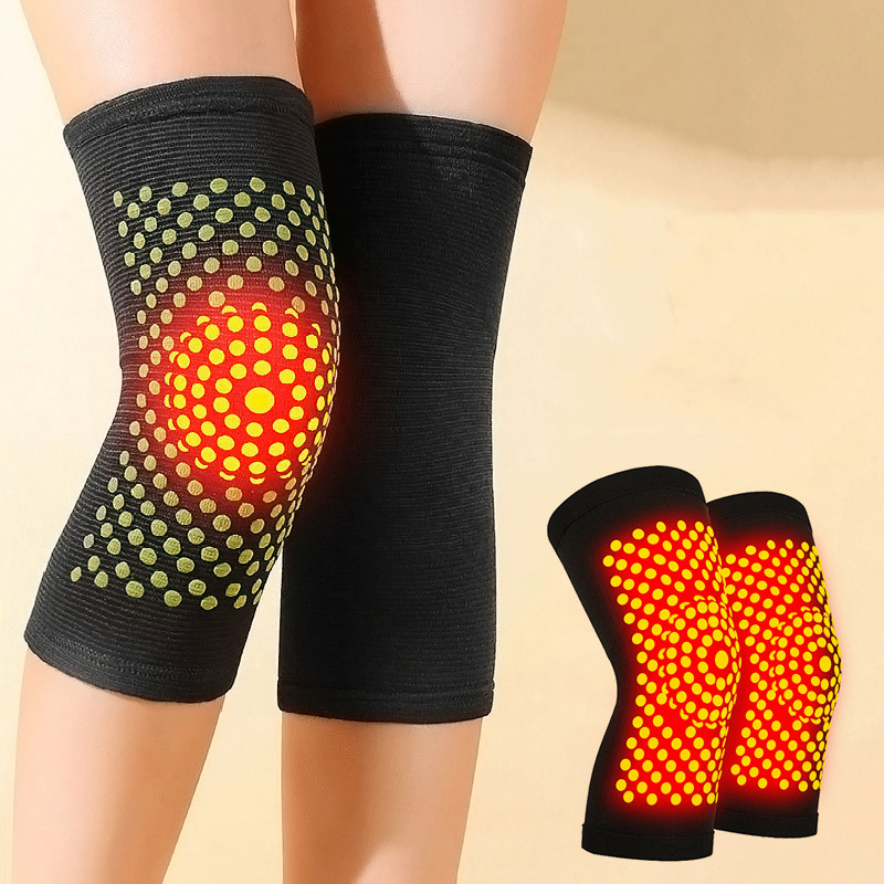 1 Pair Self-Heating Support Pad For Arthritis Joint Pain Relief Injury Recovery Belt Knee Massager Leg_voghion.com