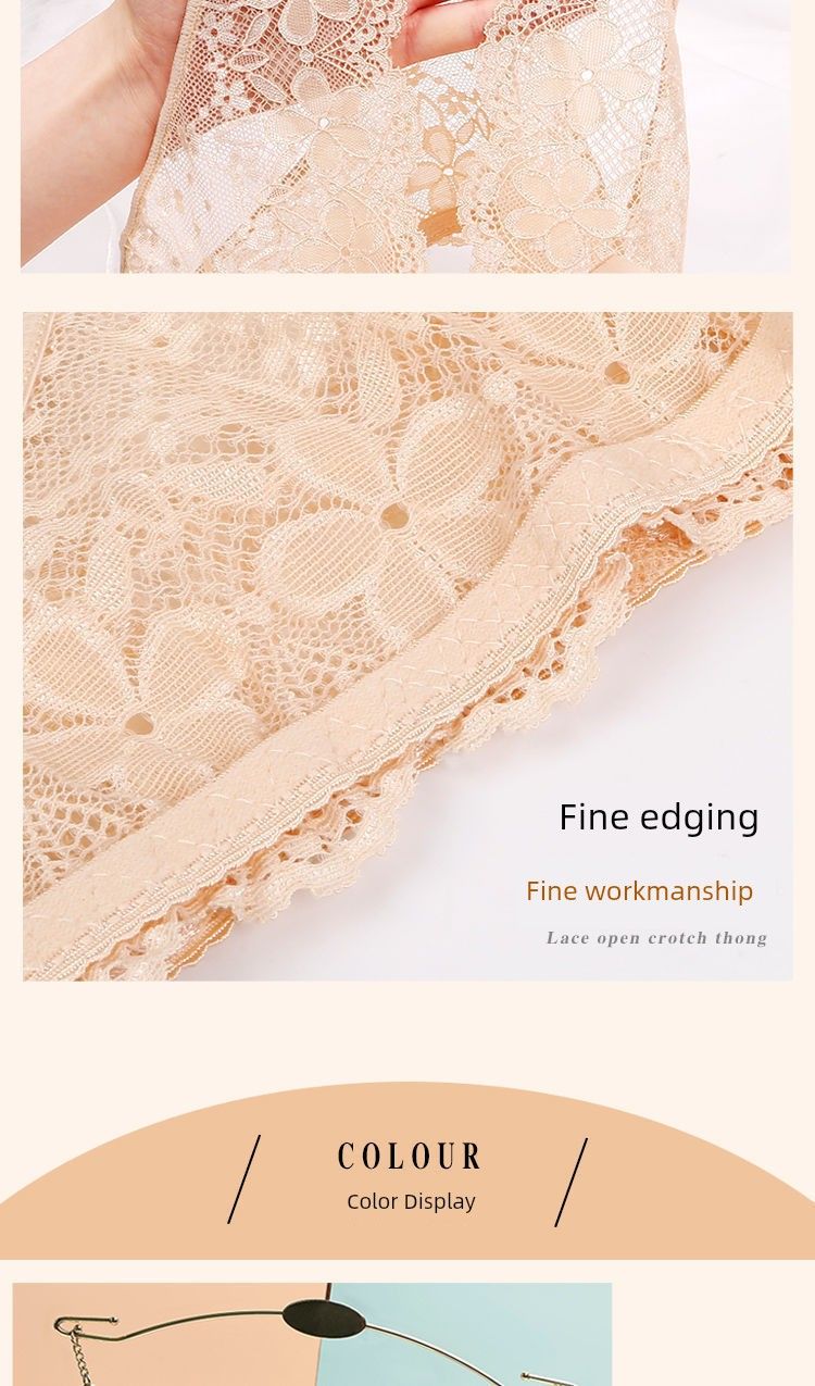 2024 Neuankömmling Sexy Passion Temptation Mitternachtszauber Durchsichtige Spitze Plus Size Open-End-Unterwäsche T-förmiges Höschen_voghion.com