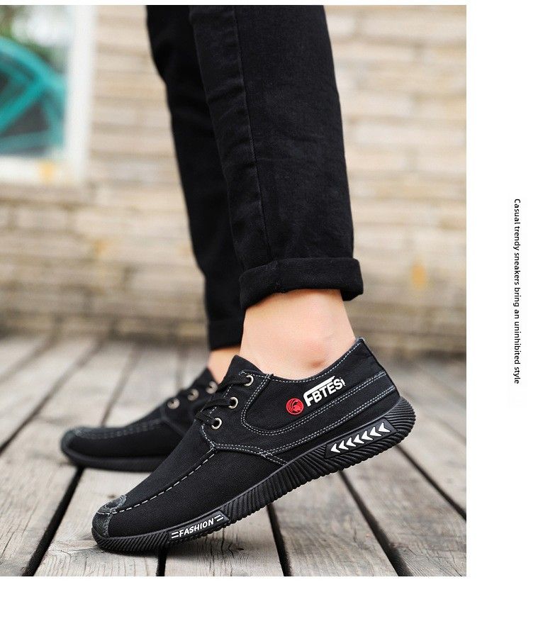 Herrenschuhe Lässige Stoffschuhe Herren-Segeltuchschuhe Atmungsaktive Denim-Stoffschuhe aus altem Peking-Stoff mit weicher Sohle und Schnürung_voghion.com