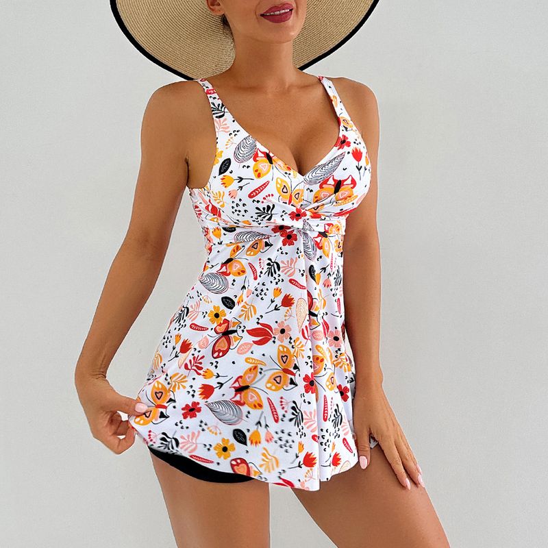 Damenbekleidung Badeanzug Bedruckter Rock Boxer Badeanzug Damen Strand Badeanzug_voghion.com