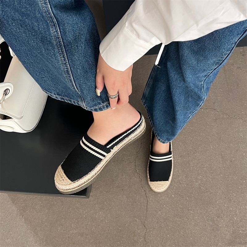 Pantofole da donna in stile francese, piccole e profumate, con suola spessa, da pescatore Lefu Muller, mezze pantofole per le vacanze estive_voghion.com