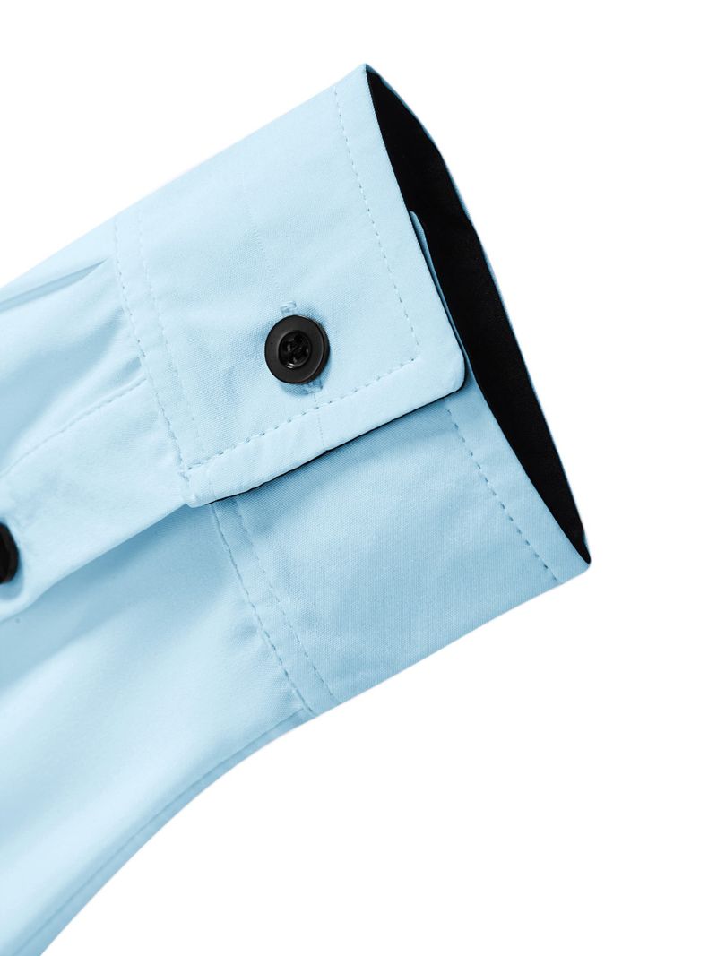 Camicia casual slim fit da uomo con colori coordinati, cardigan a maniche lunghe con colori a contrasto_voghion.com