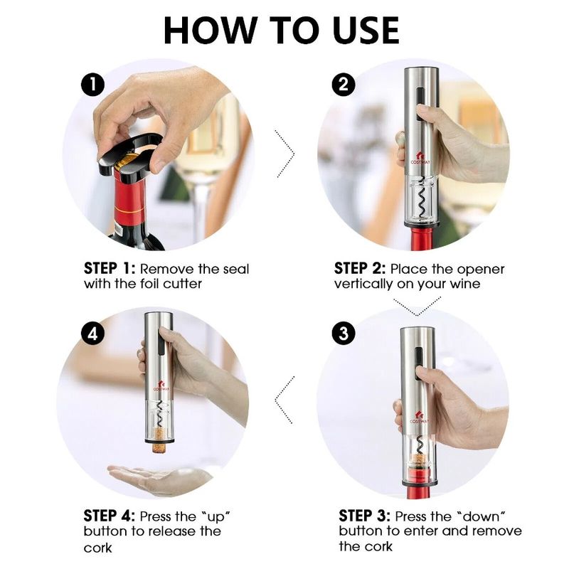 Foil Set Electric Cutter Bottle Opener Wine 6-in-1 With_voghion.com