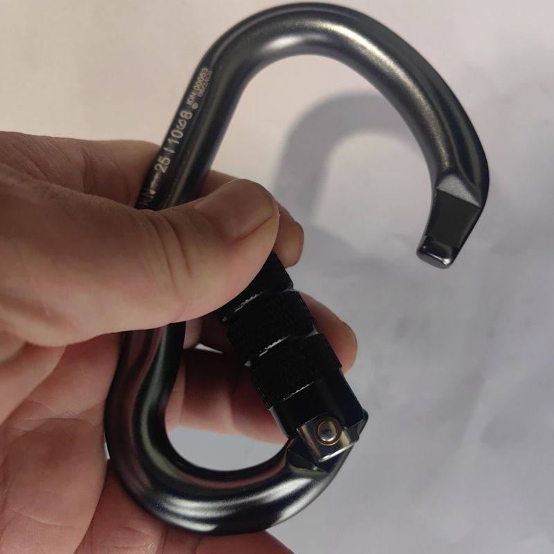 Hauptkarabiner für Outdoor-Klettern, robuster automatischer Haken, professionelle Sicherheit, Schnellabstiegsausrüstung, Schraubverschluss_voghion.com