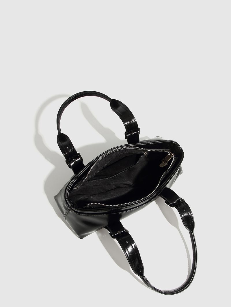 Borse da donna Borsa Boston Borsa a mano con fibbia retrò Borsa da polso con cerniera per motocicletta_voghion.com