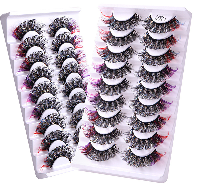 Barbe Colorful Eyelashes Russian Eyelashes Curl Naturally Thick Seven Pairs of Colored Eyelash_voghion.com