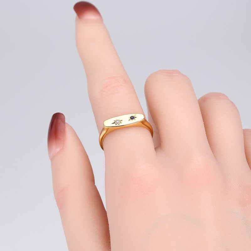 Anello di design di nicchia in argento sterling S di vendita calda, anello di apertura con zircone colorato minimalista in stile Ins_voghion.com