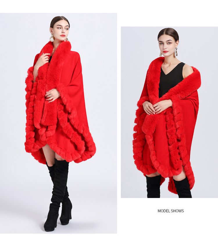 Elegante cardigan oversize con maniche a pipistrello e collo in pelliccia sintetica di coniglio - Lungo cappotto avvolgente con apertura frontale per donna (colori multipli)_voghion.com