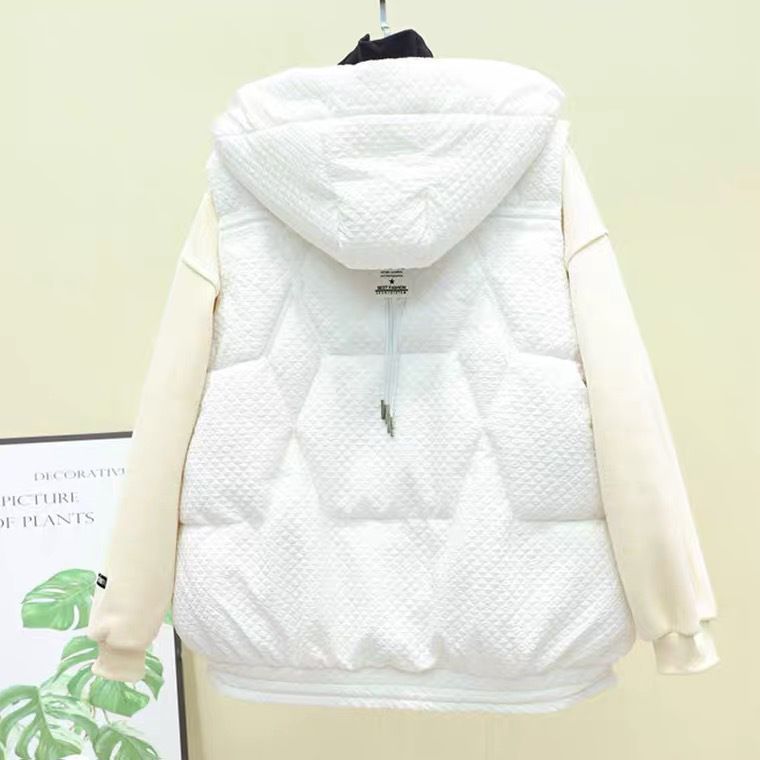 Damenbekleidung Mit Kapuze Vielseitig Verdickte, Lockere, Fleischbedeckende Jacke Für Damen Mittellange Daunenbaumwolle_voghion.com