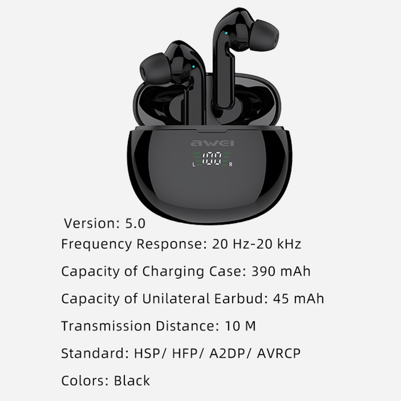 Kompaktní stereo lehká sluchátka Bluetooth V5.0 pro poslech hudby_voghion.com