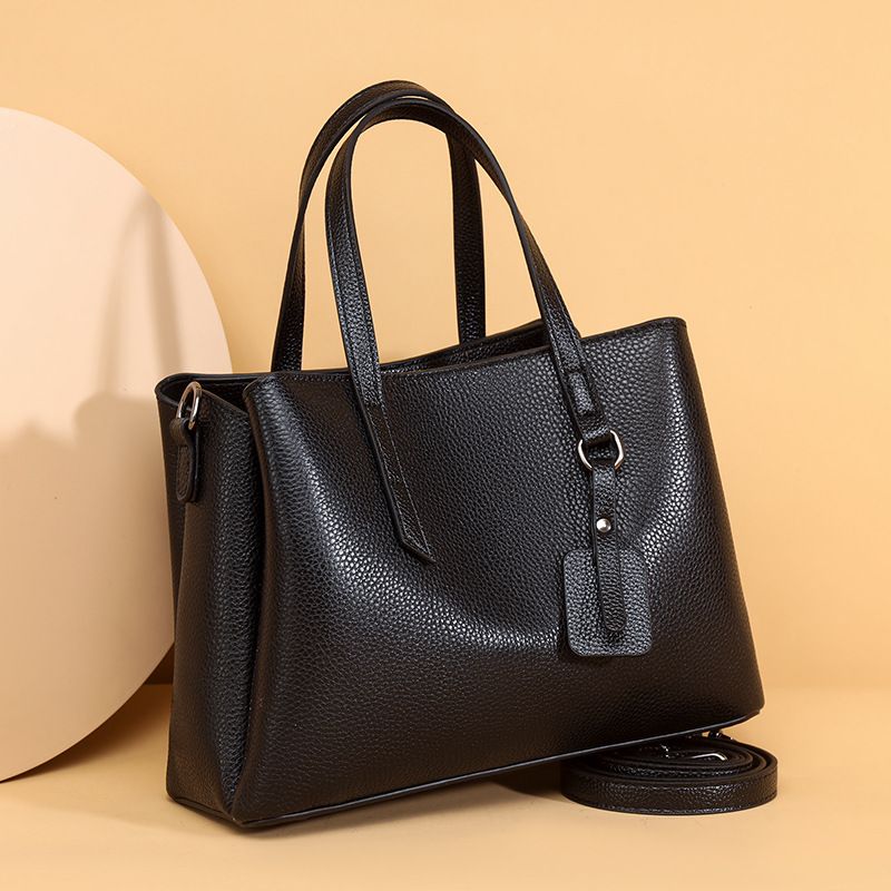 Top Layer Cowhide 2025 New Model Mollie Genuine Leather Tote With Zipper And Multiple Compartments Shopping Bag_voghion.com