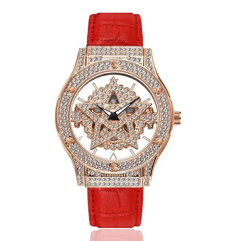 Reloj de pentagrama de diamantes completo para mujer en 2024, nuevo, de moda, lujo ligero, nicho y diosa de los copos de nieve de alta gama._voghion.com