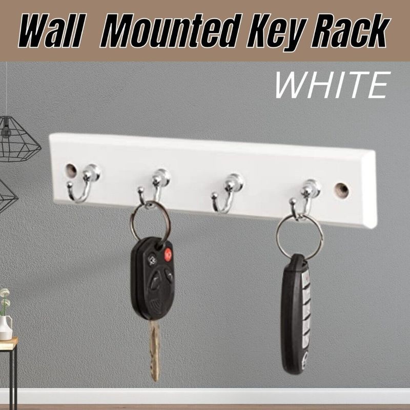 Mount Wall 4 Hanger Key Storage Chain Keys Hook Holder Home Rack Dr Organizer_voghion.com