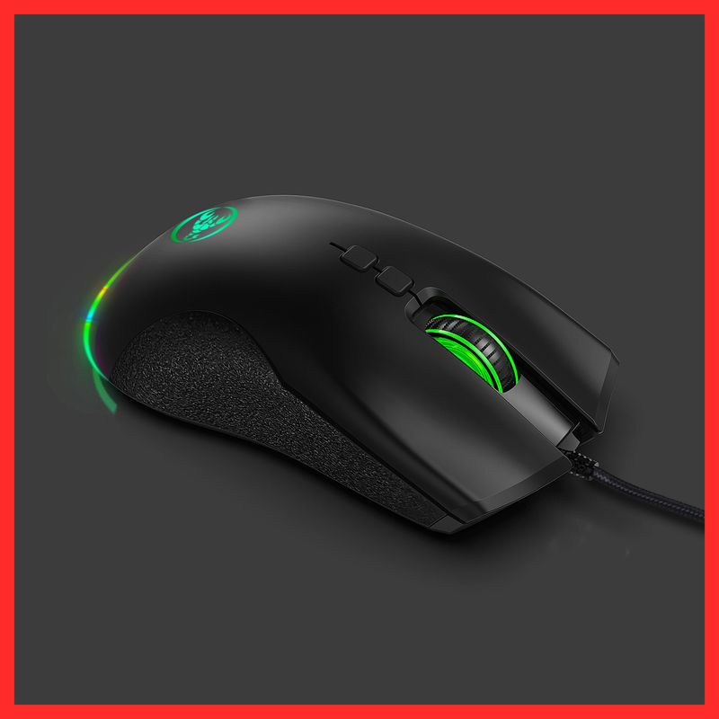 A883 krāsaina kvēlojoša 7D spēļu pele, Esports vadu pele 6400dpi regulējama makro programmēšana_voghion.com