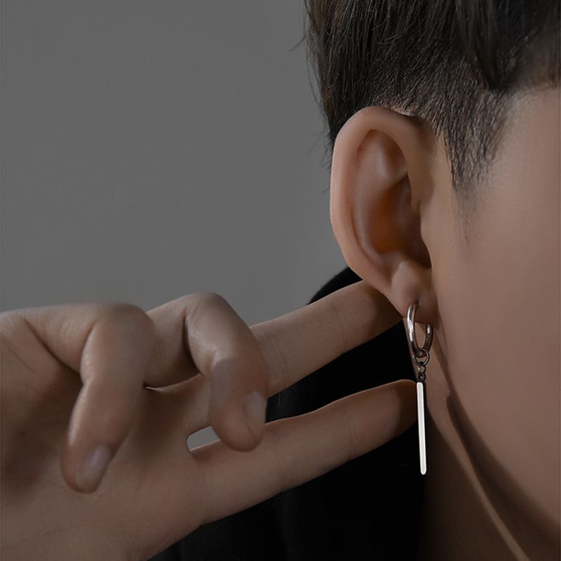 Orecchini in argento con ago alla moda da uomo senso singolo personalità alla moda orecchini belli orecchini da donna coppia orecchini Sauron_voghion.com