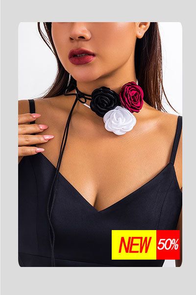 Collana elegante e semplice con cerchi spessi e torce per donna, collare girocollo alla moda 2024, gioielli di moda sul collo_voghion.com