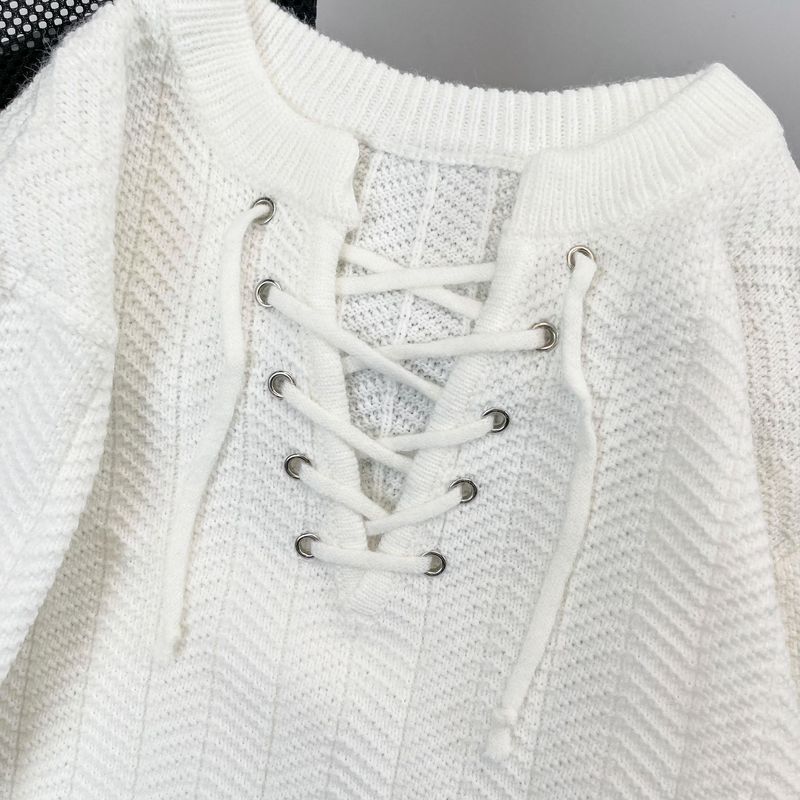 Maglione minimalista da uomo - Pullover con scollo a V, coulisse e orlo a coste_voghion.com