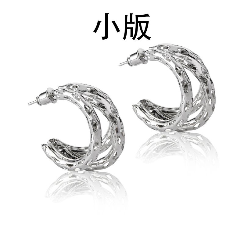Orecchini con temperamento esagerato, stile metallo, eleganti, linea cava, semplici, alla moda_voghion.com