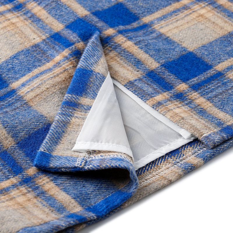 Gonna a tubino da donna Gonna scozzese Gonna MIDI in lana aderente al ginocchio a vita alta autunno inverno_voghion.com