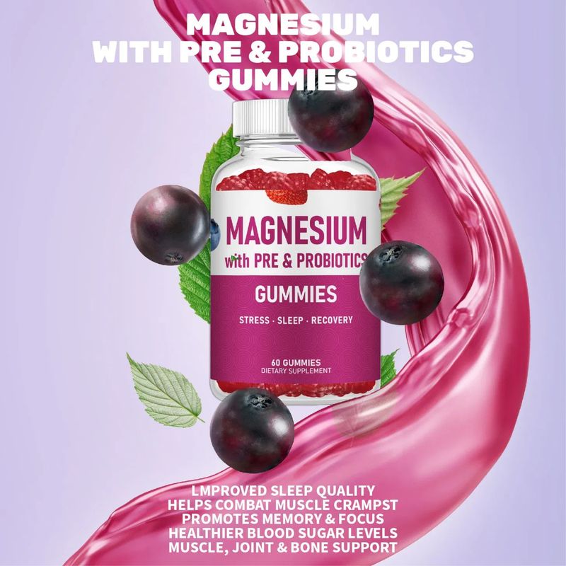 Cross-border Export Of Magnesium Glycinate Gummies MAGNESIUM GLYCINATE GUMMIES Containing Vitamin D_voghion.com