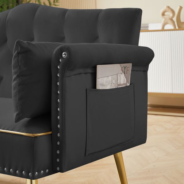 BLACK 2 SEATER SOFA Dropshipping Products_voghion.com