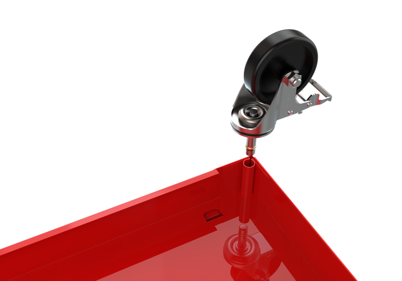 4 DRAWERS MULTIFUNCTIONAL RED TOOL CART WITH WHEELS_voghion.com