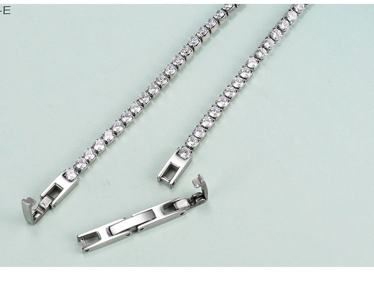 2023 New Hot Selling Fashion Handicraft Stainless Steel Zircon Claw Chain with 3mm Full Diamond Tennis Bracelet_voghion.com