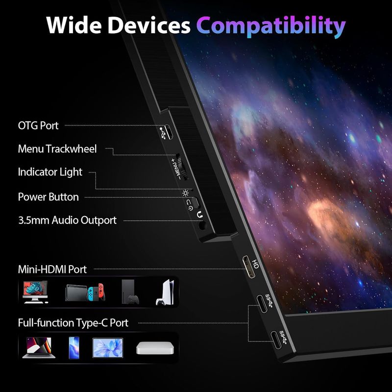 16.1-inch 2.5K Portable 144Hz Secondary Laptop Expansion Screen With External Monitor_voghion.com