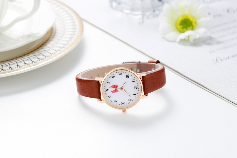 Nuovo simpatico fiocco decorazione studentessa celebrità Internet femminile vendite in live streaming piccolo orologio stile semplice e tempestivo_voghion.com